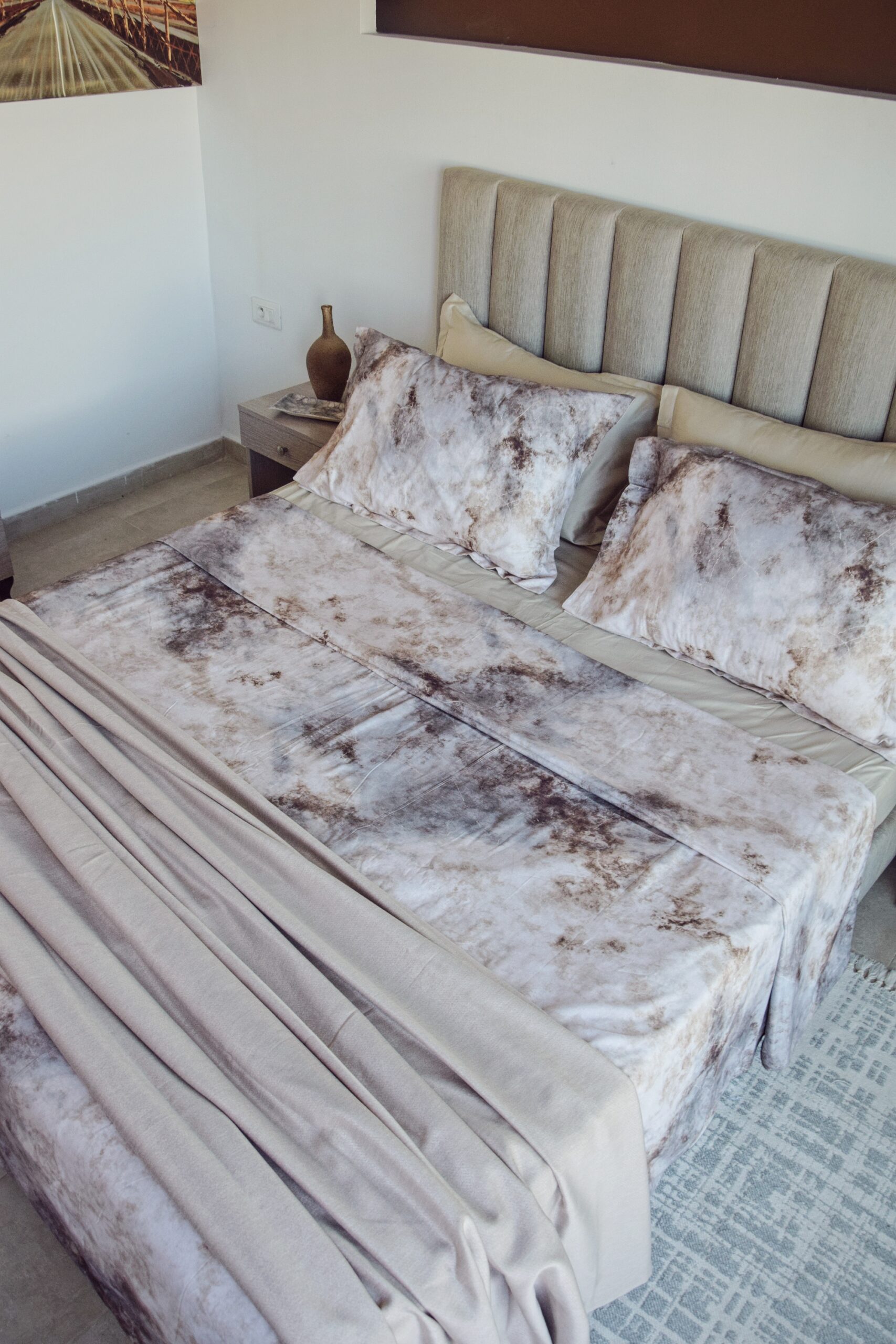 "Brume des montagnes": jeté de lit 100% gabardine de soie – Image 5