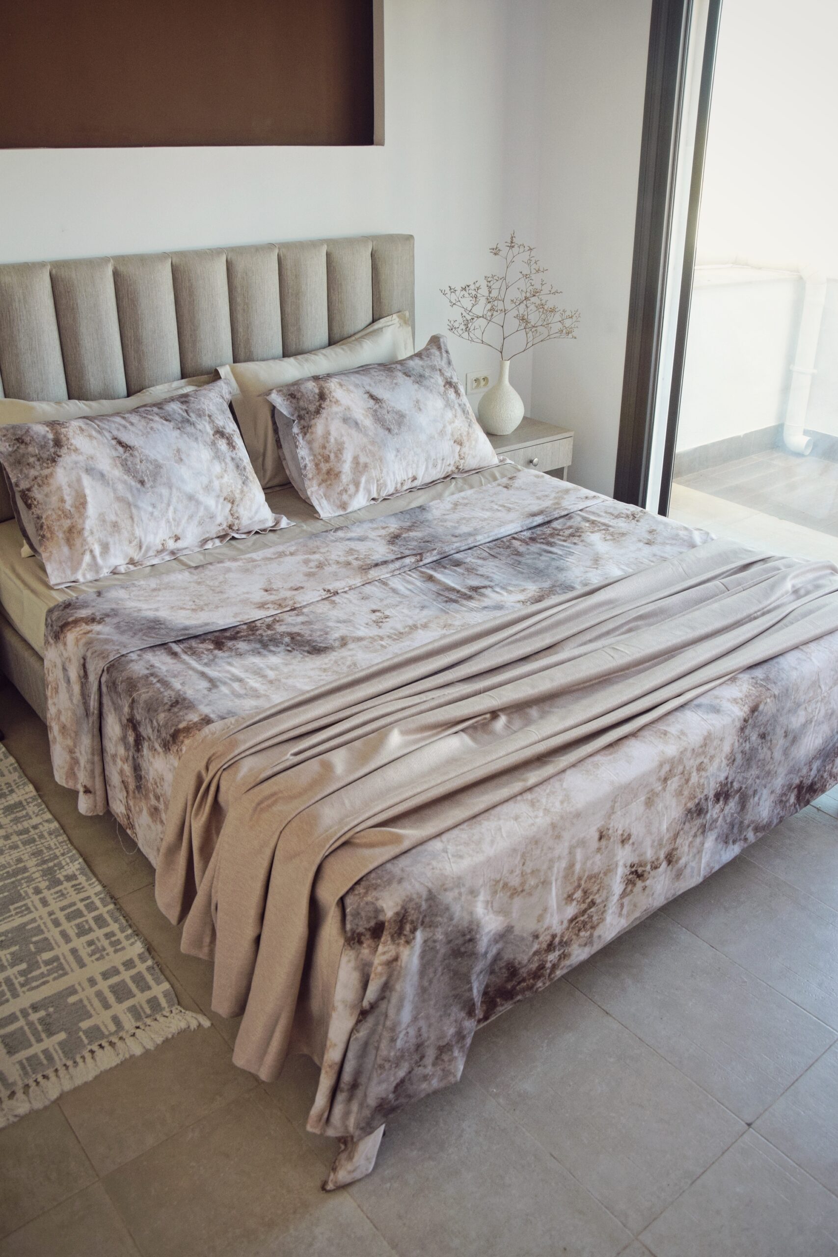 "Forêt marbrée": Parure de lit Hivernale 100% satin de coton – Image 8