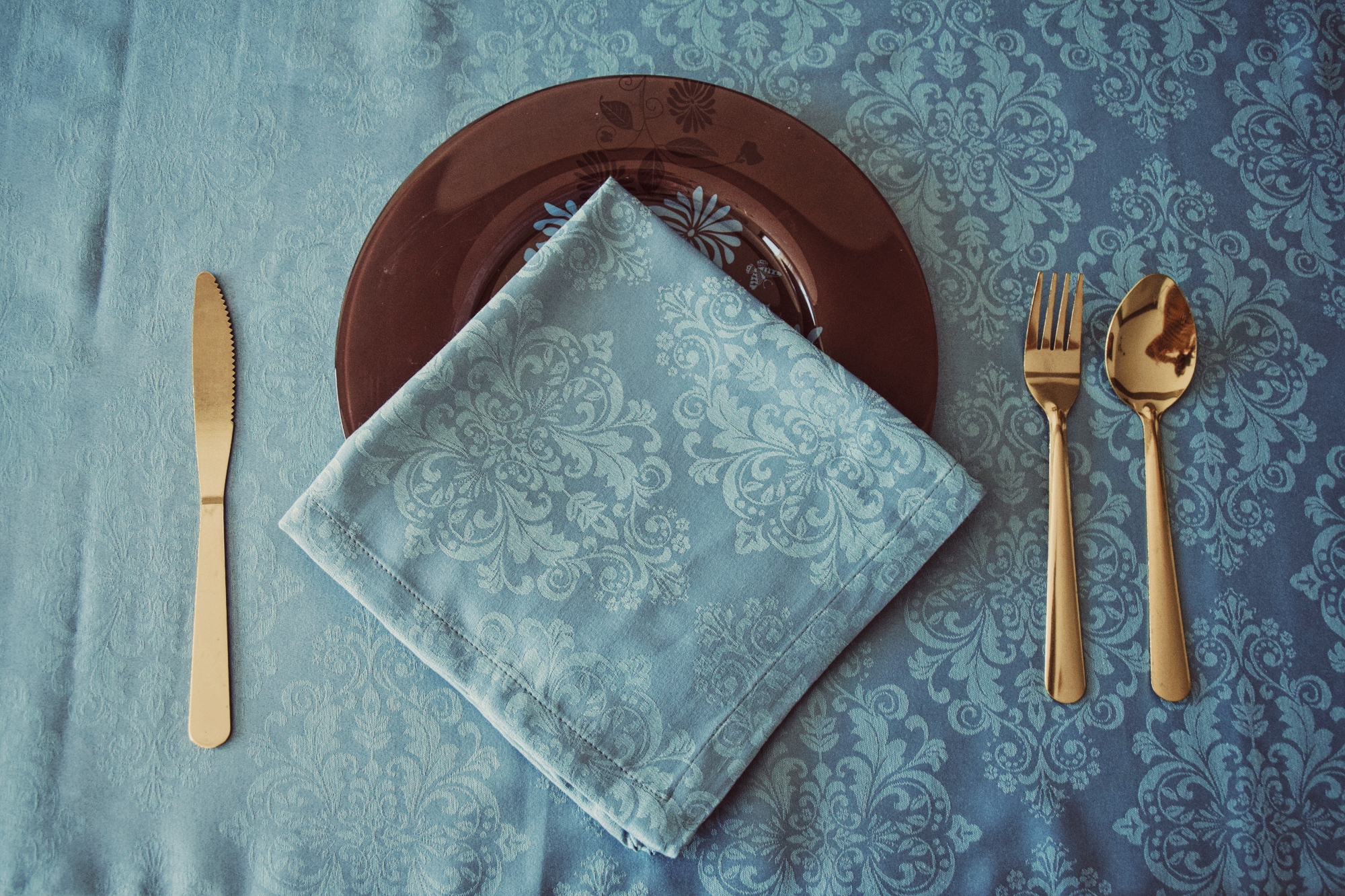 "Perle Bleu": Nappe + 6 serviettes de table – Image 5