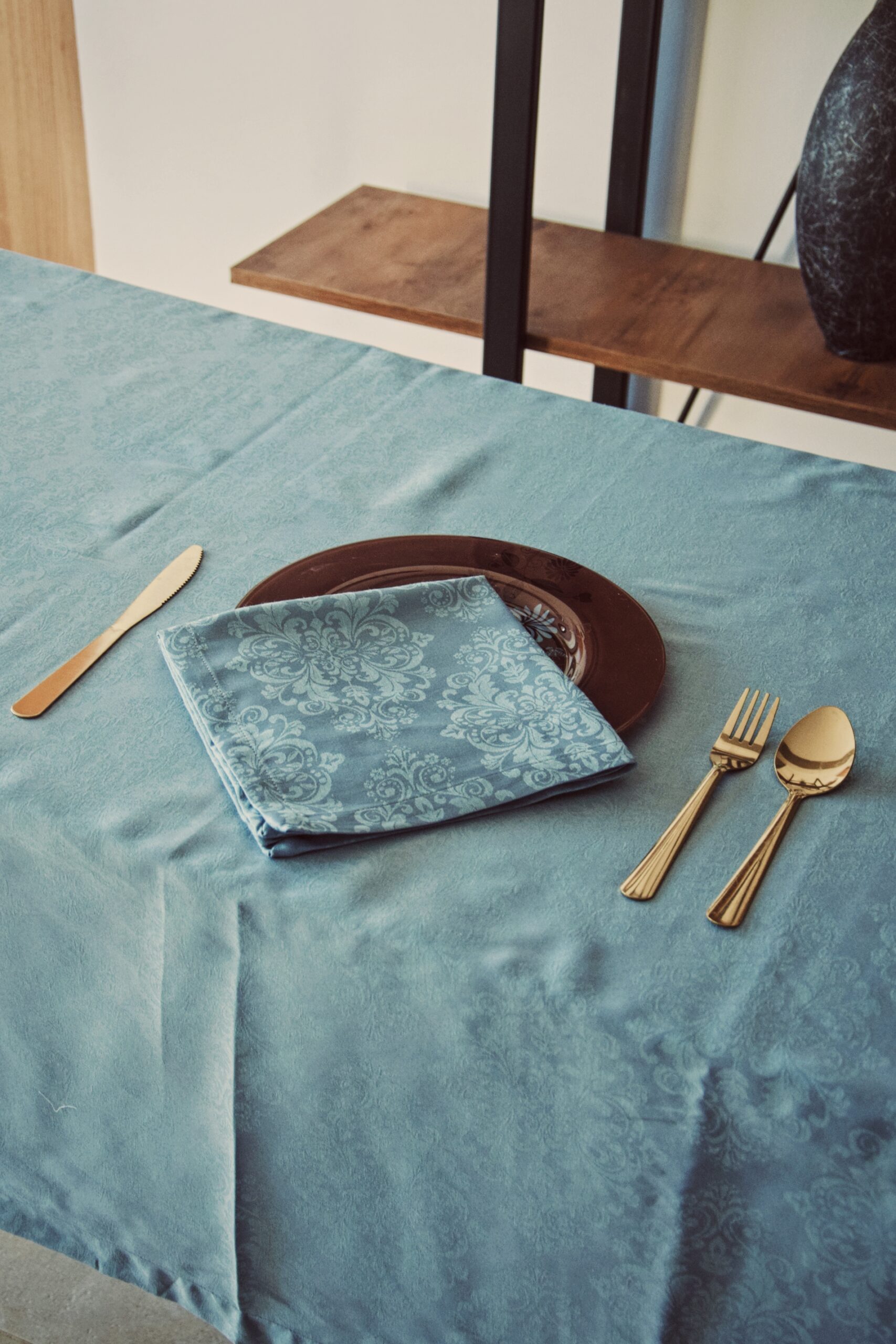 "Perle Bleu": Nappe + 6 serviettes de table – Image 3